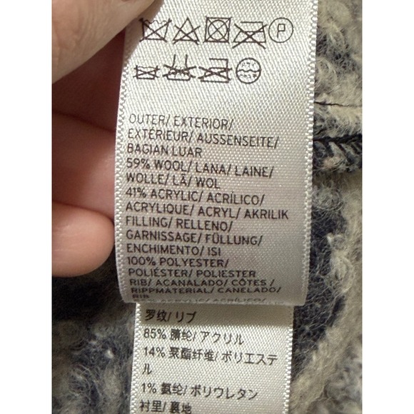 TOPSHOP Abigail Gray Boucle‎ Hooded Wool Blend Coat Size 6 Classic Warm Winter - Picture 7 of 7